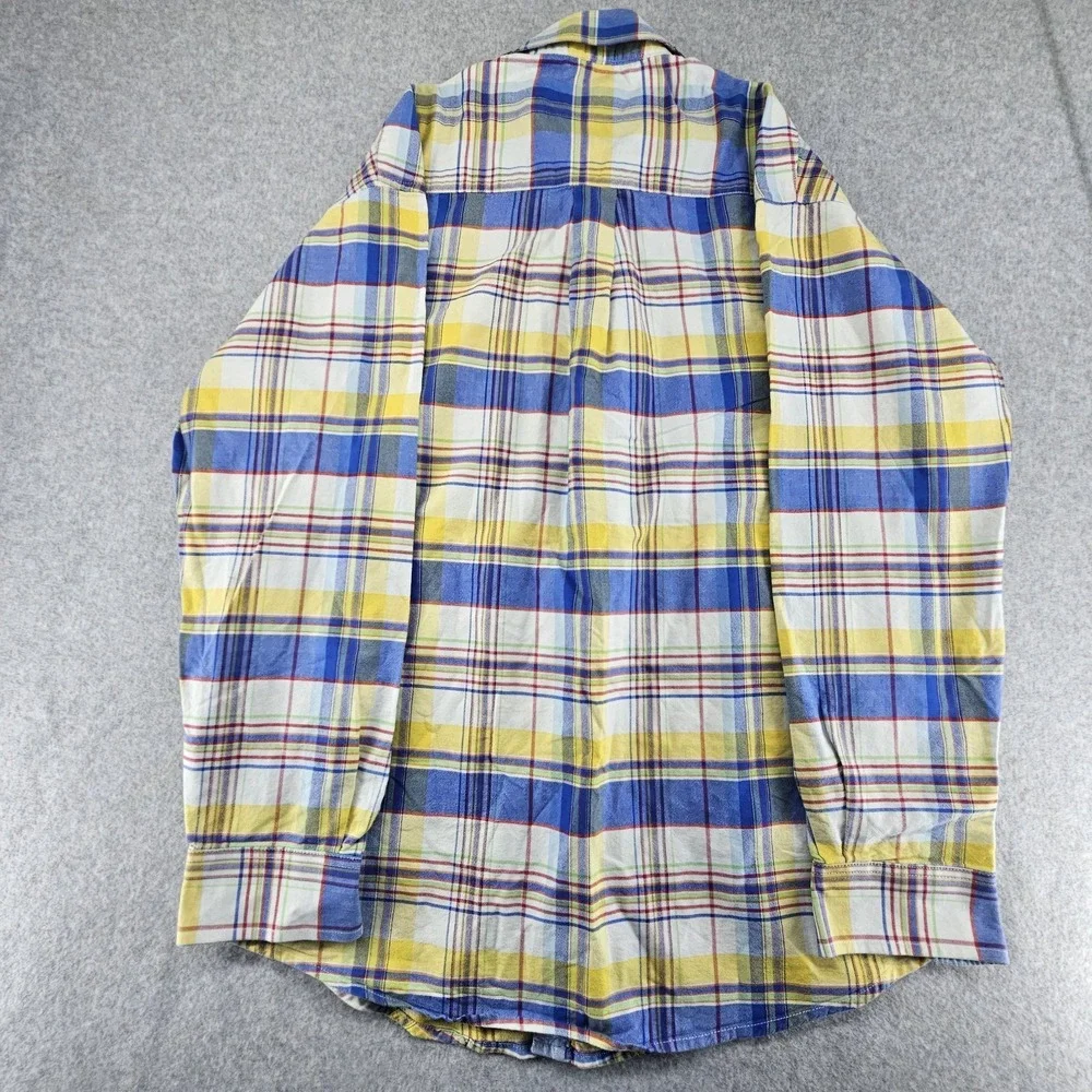 Wrangler‎ 20X Western Shirt Mens Medium Plaid Flip Cuffs Pocket Long Sleeve
